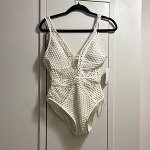 Becca by Rebecca Virtue Stylish White One Piece Swimsuit